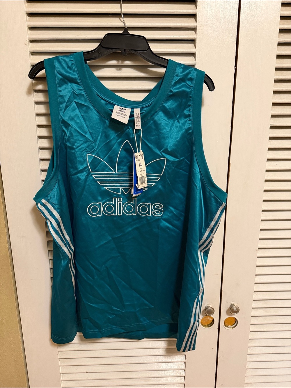 Adidas Teal Jersey with White Side Stripes